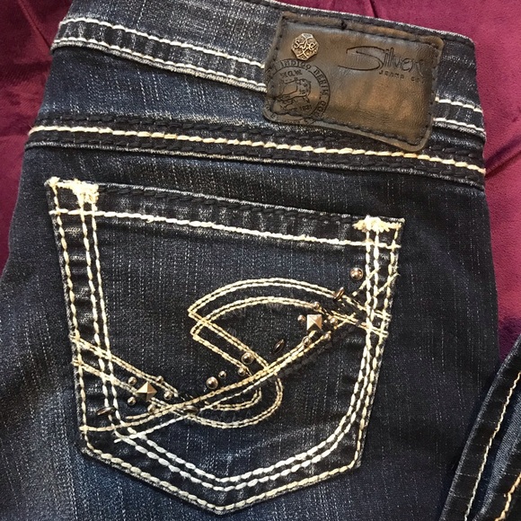Silver Jeans Denim - Silver Brand Embellished Jeans Twisted Boot Cut